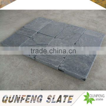 high quality natural paving stone tumbled stone black slate tile