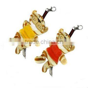 Factory directly Plush tiger keychain plush animal cell phone hanging for kids