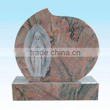 American style Virgin Mary Custom Design Mutiple Color Red Granite Tombstone