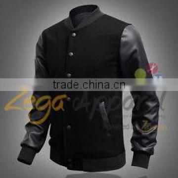 Zegaapparel Leather Sleeve Cut and Sew Sweatshirt