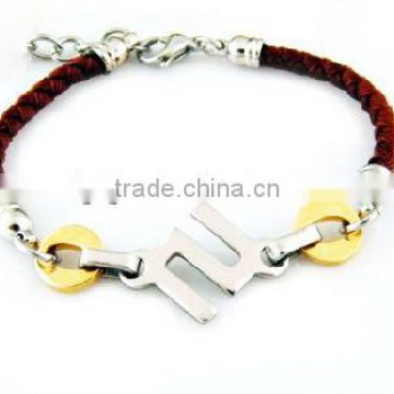 Fashionable style Mens braided Leather bracelet