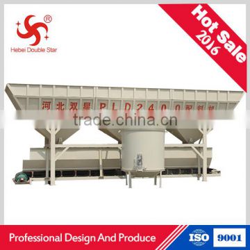 Supply 3 bins aggregate batcher PLD2400 concrete batching machine on sale