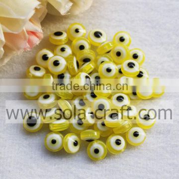 Loose Yellow Resin Crystal Curtain Necklace Designs African Jewelry Set Evil Eye Beads