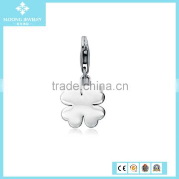Selling Silver Jewelry Engraveable Four-Leaf Clover Charm in Sterling Silver