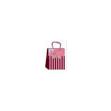 Pretty Printed 200g Art Paper Plaid Gift Shopping Bags With handles For apparel