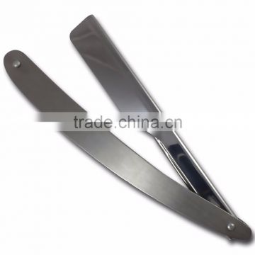 Silver Metal handle straight Razor