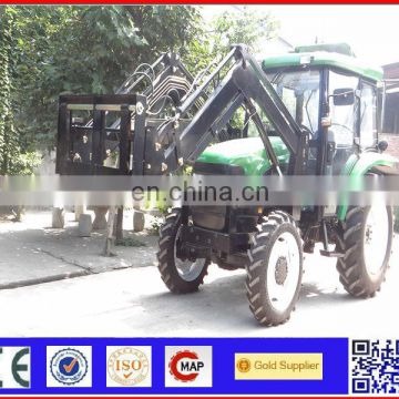 4 wheel tractor 80hp 4wd farm tractor with front loader fork