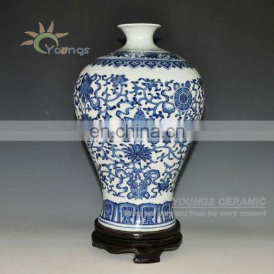 Jingdezhen Antique blue and white ceramic flower vases for wholesale retail