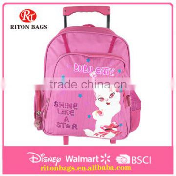 Top Seller Top Quality Humanized Design Wholesale Kids Trolley Bags Backpack Bag School Bags with Wheels for Girls