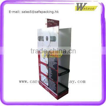 Supermarket Promotion Double Sides Floor Shelf Paper Display Stand