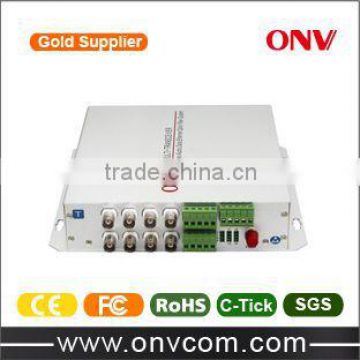 8CH Video and 1ch Reverse Data fiber optic transmitter and receiver