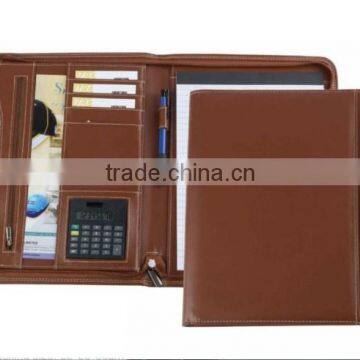 Brown Leather Designer Padfolio Calculator
