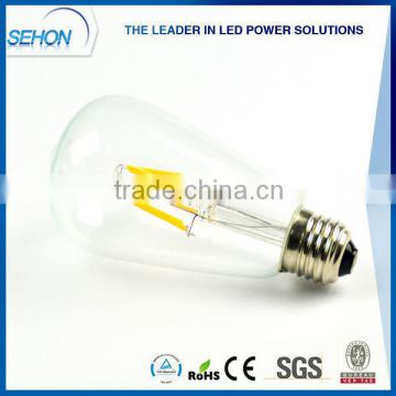ul listed ST64 6W Led dimmable filament bulbs 120v 230v led clear housing bulbs for sale
