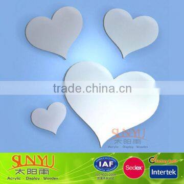 15 Shatterproof Mirror Acrylic Heart Shape Wall Mirror