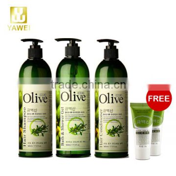 CO.E Olive whitening care set with shampoo/conditioner/shower gel. Buy 3, gets two for free.