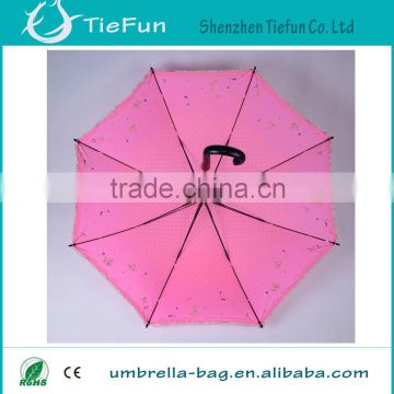 25 inch x 8 k j handle uv straight umbrella flower decoration