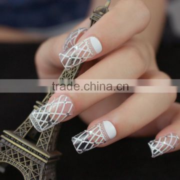 nail vinyl stencil white lace elegant nail wrap for beauty women beauty sticker