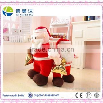 Christmas Santa Claus plush and stuffed toy with golden bag