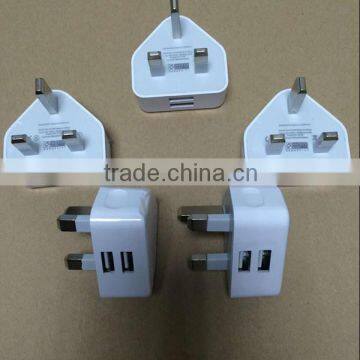 Alibaba china 2.1A dual usb port usb charger adapter UK plug                        
                                                Quality Choice