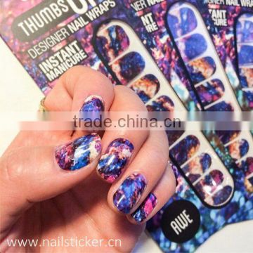 Eco-friendly wholesale galaxy designed PET nail art stickers waterproof nail art wraps long lasting nail polish strips factory                        
                                                Quality Choice