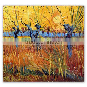 ROYI ART Van Gogh Paintings Pollard Willows and Setting Sun