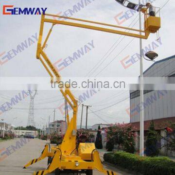 Four wheels spider tracked boom lift for repairing