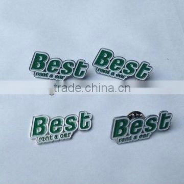 letter pin badge,pin badge for rent car, pin badge with safety pin