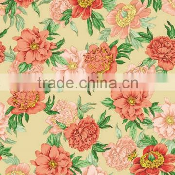 2015 Newest printed floral design pvcplastic table cover with lace/waved/straight edge