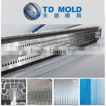 PC hollow sheet die used plastic moulding machine