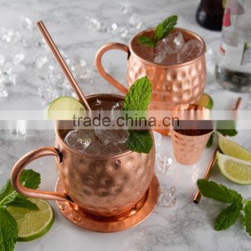 Moscow mule mug 100% copper set of 2 | Hammered copper mug