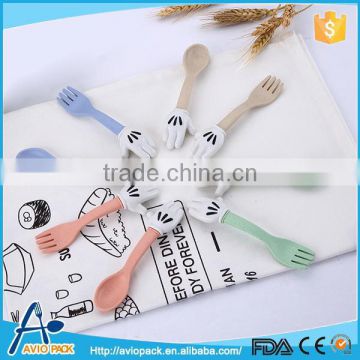 Food grade plastic spoon and fork set for baby