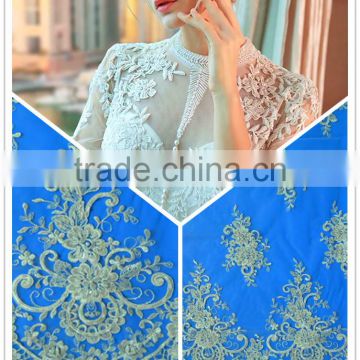 factory hot sales african lace beaded fabric for wedding dresses