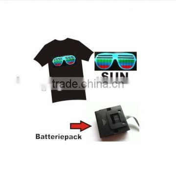 Music party Sound activated flashing lighting LED DJ T shirt