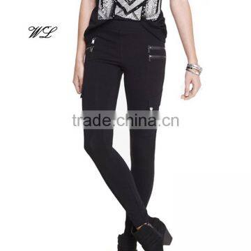 women double zipper military cargo legging super stretch pant