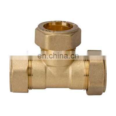 Factory hydraulic fitting brass tee pipe fitting