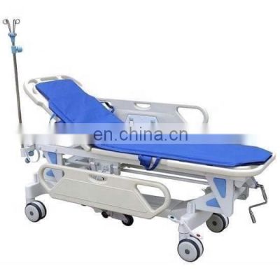 Hot sale  PP Plastic Ambulance Hydraulic Patient Transport Trolley Cart for hospital use