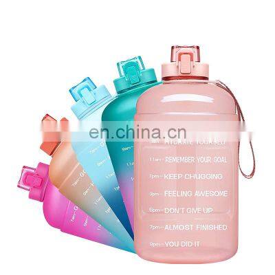 BPA free outdoor drinking sports recycling handle portable colorful customized logo fitness bottles of water 5 gallon