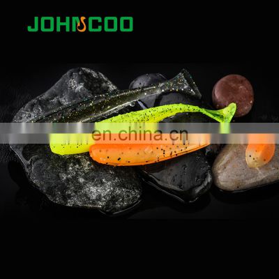 JOHNCOO 6pcs 90mm 4.6g Soft Bait Shad Silicone Lure T-Tail Fishing Lure Easy Shiner Swimbait  Artificial Wobblers Bass Pike Lure
