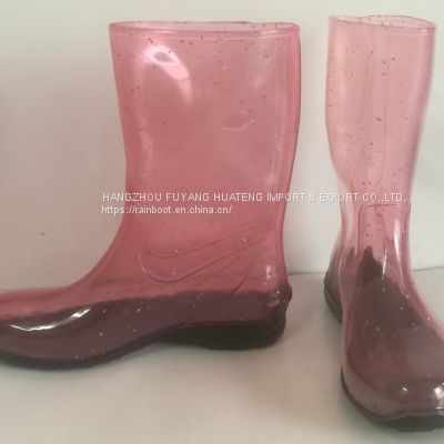 Hot sell women rain boots,New fashion Transparent boots,Transparent Lady boots,Female rain boots