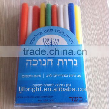 Art candle type and paraffin wax material hanukkah candle