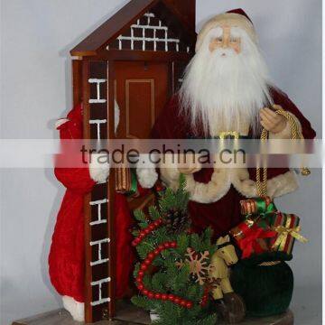 XM-CH1570 24 inch indoor christmas decoration santa house with little baby girl