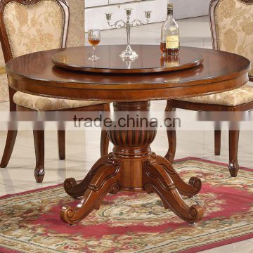 Classical taste cheap wholesale 2016 wooden carving round banquet tables in dining tables