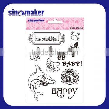funny scrapbooking diy clear tpr stamp for kids play