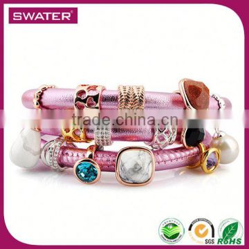 Best Selling Products 2014 Pink Bracelet Women Leather