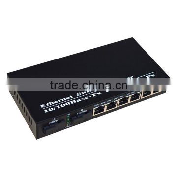 6 ports rj45+ 2 fiber ports Dual fiber single mode 8 ports fiber ethernet switch