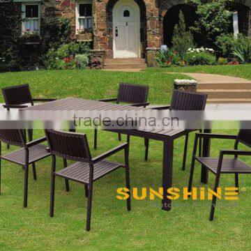 wpc garden furniture simple design dining table set FCO-P38
