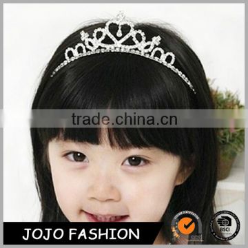 Wholesale silver plated alloy hair hoop crown rhinestone hair accessories for girls                        
                                                                                Supplier's Choice