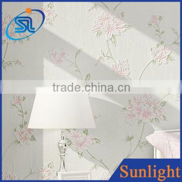 country TV background bedroom decorating non-woven wallpaper korean wallpaper