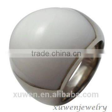 thick white agate stainless steel custom jewelry