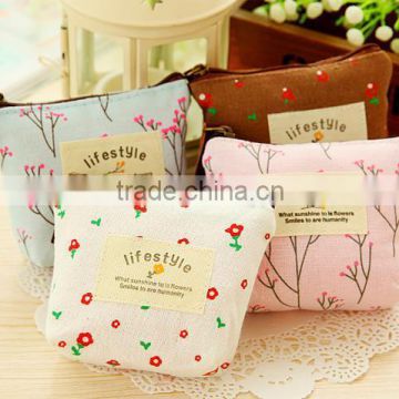 2016 New Arrival Cotton Custom Cute Makeup Bags For Lady